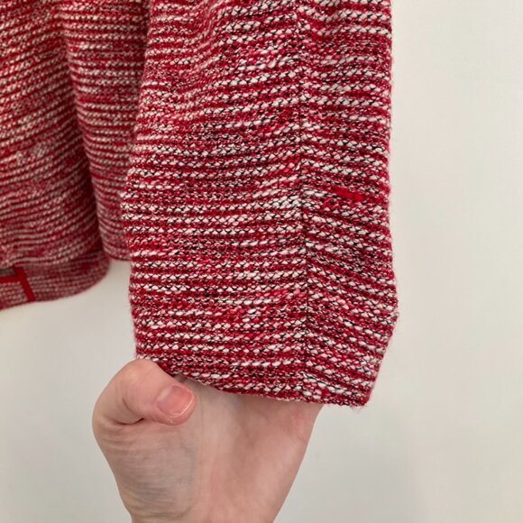 TALBOTS Berkeley Tweed Knit Jacket Red White Black Textured Notch Neck Blazer 8 - Picture 13 of 16